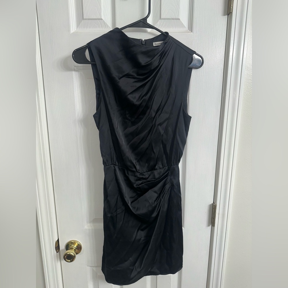 Abercrombie & Fitch Black Draped Mini Dress